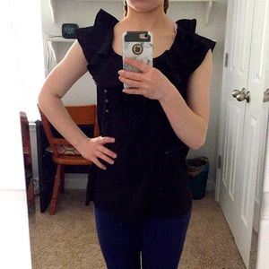 Banana Republic Ruffly Neck Top